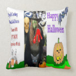 Halloween Witch Duel Artwork Throw Pillows pillows