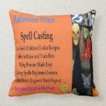 Halloween Witch Duel Artwork Throw Pillows pillows