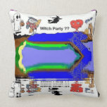 Halloween Witch Duel Artwork Throw Pillows pillows