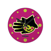 Halloween Witch Face Round Wallclock