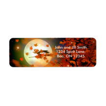 Halloween Witch Flight Custom Return Address Labels
