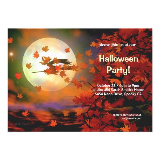 Halloween Witch Flight Personalized Invite
