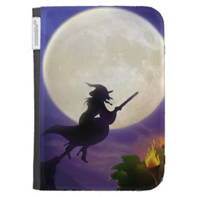 Halloween Witch Full Moon Kindle Cases