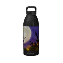 Halloween Witch Full Moon Reusable Water Bottles