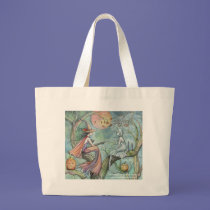 Halloween Witch Ghost Tote Bag by Molly Harrison