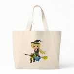 Halloween Witch Girl Tote Bags