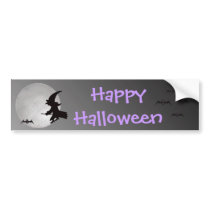 Halloween Witch in Flight bumper stickers by HolidayFun Halloween Witch in Flight bumper stickers