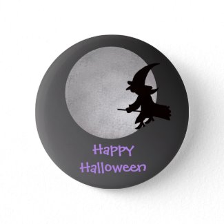 Halloween Witch in Flight button