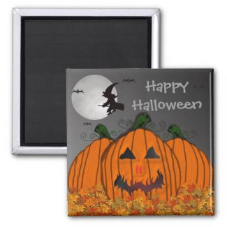 Halloween Witch in Flight magnet