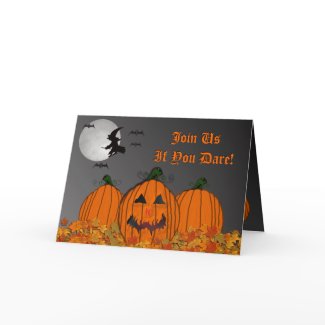 Halloween Witch In Flight Party Invitation card