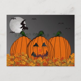 Halloween Witch in Flight Party Invitations postcard