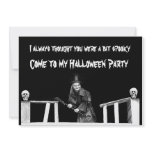 Halloween witch in hat - party invitation card