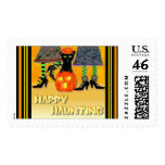 Halloween Witch Legs &amp; Black Cat Postage