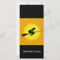 Halloween Witch On Broomstick Bookmark