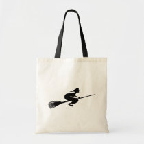 Halloween Witch On Broomstick Crafts & Shopping Bags at  Zazzle