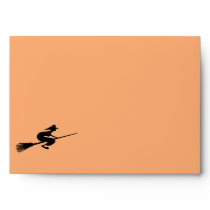 Halloween Witch On Broomstick Letter