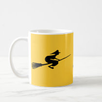 Halloween Witch On Broomstick Tea Coffee Cup