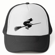 Halloween Witch On Broomstick Trick Or Treat Hat