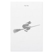 Halloween Witch On Broomstick Writing Paper Customized Stationery