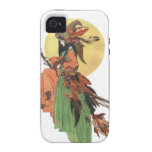 Halloween Witch Passes through the Moonlight Vibe iPhone 4 Case