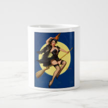 Halloween Witch Pin Up Girl Jumbo Mug