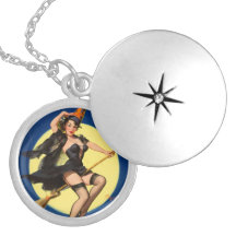 Halloween Witch Pin Up Girl Pendant