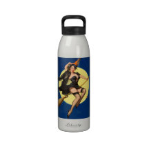 Halloween Witch Pin Up Girl Water Bottles