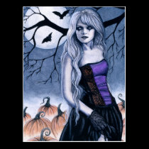 Halloween Witch Postcard postcards