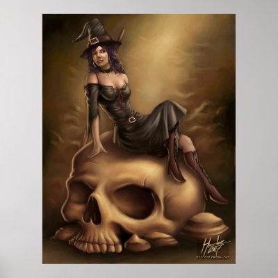 Get into the Halloween spirit with this gorgeous pin-up Witch.