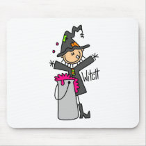 Halloween Witch Stick Figure Mousepad