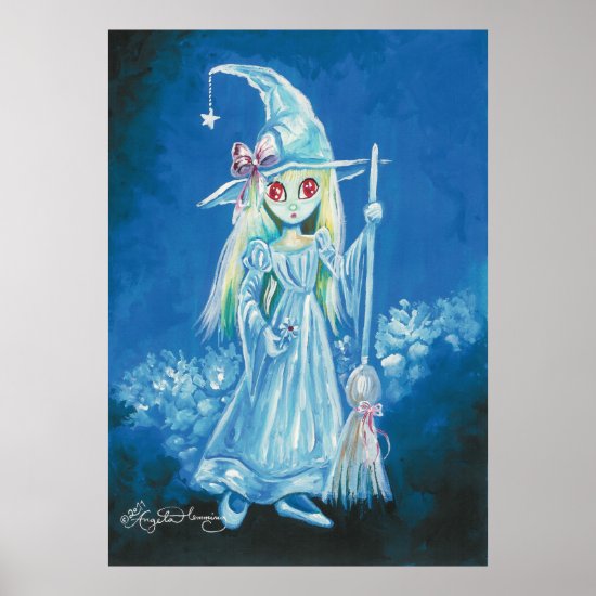 Halloween Witch With Big Red Eyes Posters