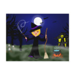 Halloween Witch with Cauldron postcards