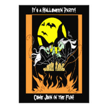 Halloween Witches Cauldron Personalized Invites