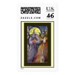 Halloween witchs postage stamps