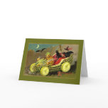 Halloween Witch's Watermelon Car Greeting Card