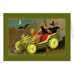 Halloween Witch's Watermelon Car Greeting Card