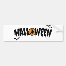 Halloween with moon bumper stickers