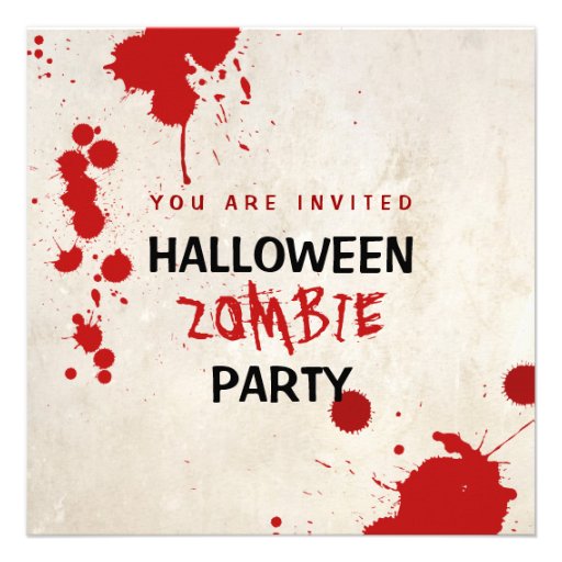 Halloween Zombie Bloodstained Vampire Party Personalized Invitations