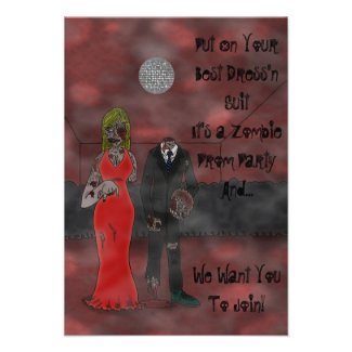 Halloween Zombie Prom Party Invite