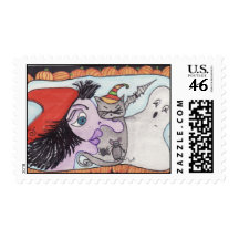 halloweenpostcardswap postage