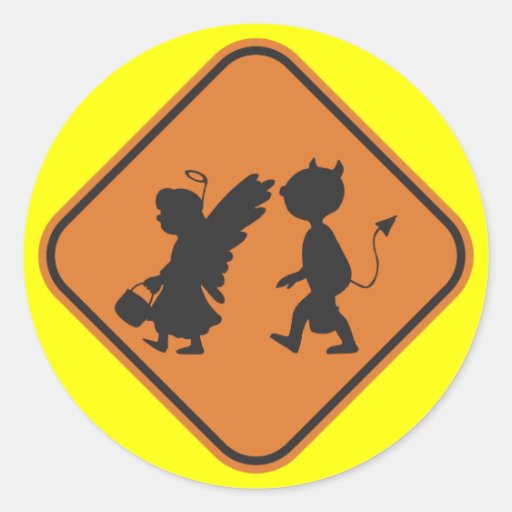 Hallowing Crossing Round Stickers