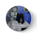 Hallow's Eve Witch Cat Button