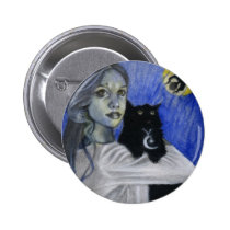 Hallow's Eve Witch Cat Button buttons