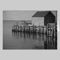 Hall's Harbour Wharf (B&W) Card cards