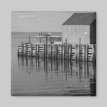 Hall's Harbour Wharf (B&W) Magnet magnets