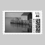Hall's Harbour Wharf (B&W) Postage Stamp