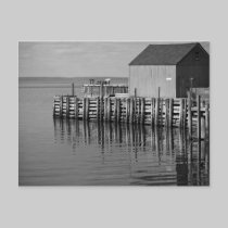 Hall's Harbour Wharf (B&W) Postcard postcards
