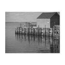 Hall's Harbour Wharf (B&W) Postcard by sruhs Hall's Harbour Wharf (B&W) Postcard
