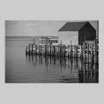 Hall's Harbour Wharf (B&W) Print