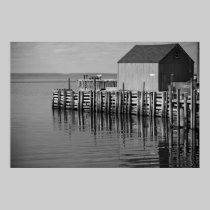 Hall's Harbour Wharf (B&W) Print posters